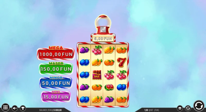 Sweet Candy Cash Stash - game screen with columns and control buttons